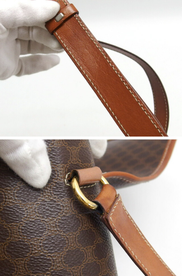 セリーヌ　マカダム柄　ショルダーバッグ　ロゴチャーム付き[訳あり][20251109]_画像7