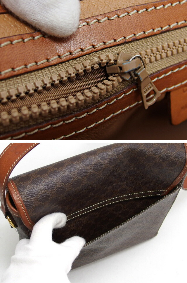 セリーヌ　マカダム柄　ショルダーバッグ　ロゴチャーム付き[訳あり][20251109]_画像10