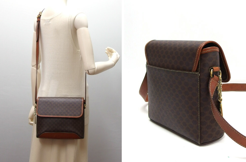 セリーヌ　マカダム柄　ショルダーバッグ　ロゴチャーム付き[訳あり][20251109]_画像2