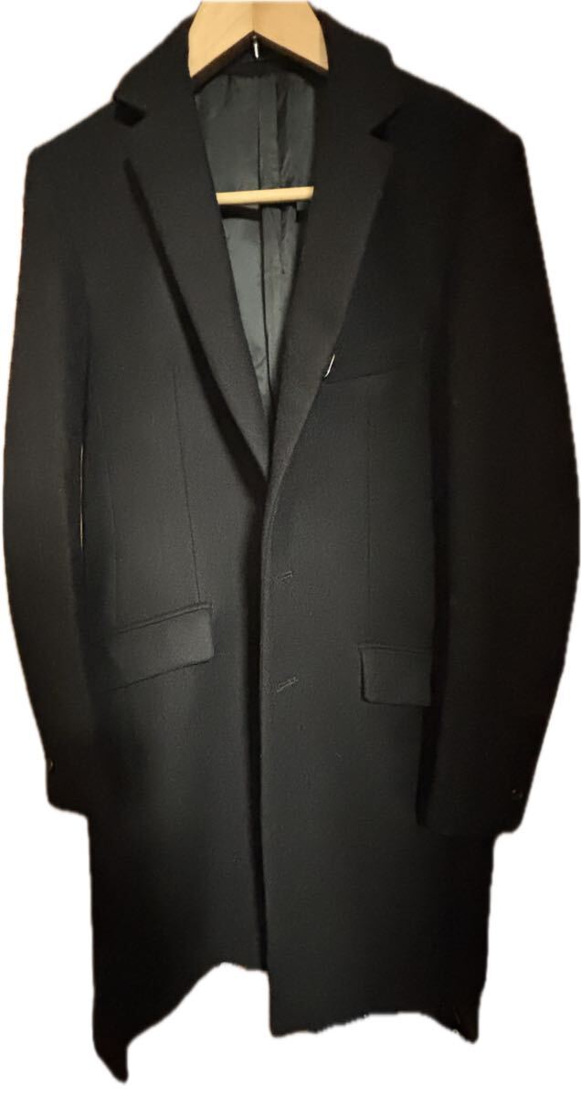 ATTACHMENT カシミヤ混メルトン チェスターコート ブラック サイズ2_画像2