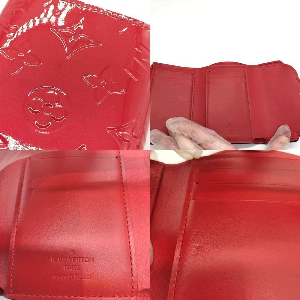  Louis Vuitton porutofoiyu vi kto Lee n красный три складывать Mini кошелек A разряд монограмма veruniM62317 б/у LOUISVUITTON