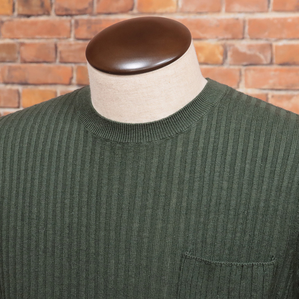 1円/ANTONY MORATO/XLサイズ/半袖ニット リネンブレンド リブニット 胸ポケット アントニーモラート 新品/グリーン/ma210/_画像2