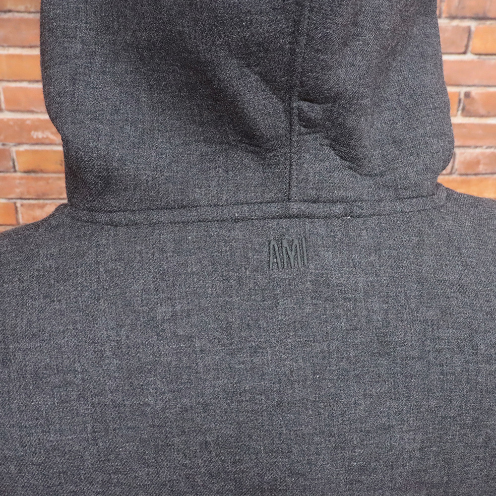 24秋冬/AMI PARIS/Sサイズ/パーカー HSW218.750 ニットボンディング BIGシルエット アミ パリス 新品/グレー/mb138/_画像5
