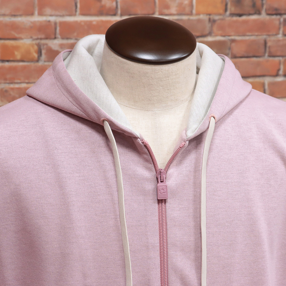 1円/LARDINI/XLサイズ/パーカー EQLMML351 EQ62023 ジャージー伸縮 無地 万能 ダブルジップ イタリア製 新品/ピンク/kg155/_画像3
