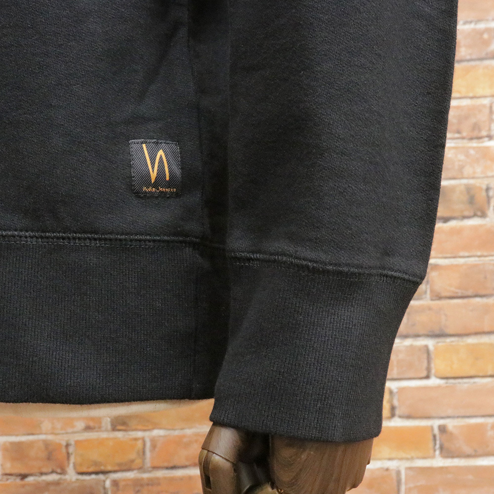 1円/Nudie Jeans/Mサイズ/スウェット EVERT LIGHT SEWATSHIRT オーガニックコットン ヌーディージーンズ 新品/黒/ブラック/me226/_画像3