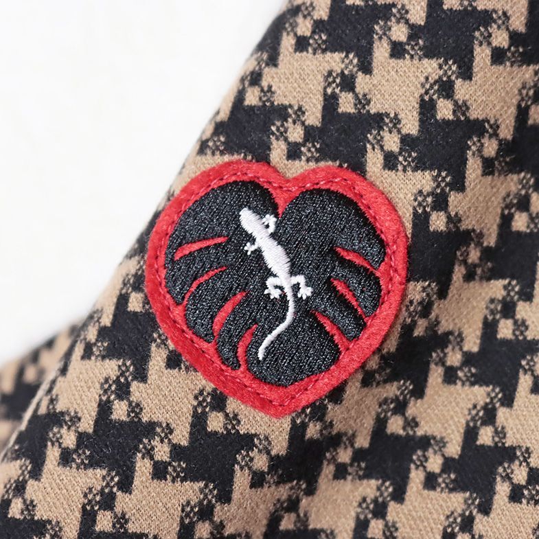 1円/秋冬/g-stage/48サイズ/トラックジャケット ジャージー＆ボア 千鳥格子 ジップポケット ゴルフ Dr.YAMORIコラボ 新品/ベージュ/je105/_画像5