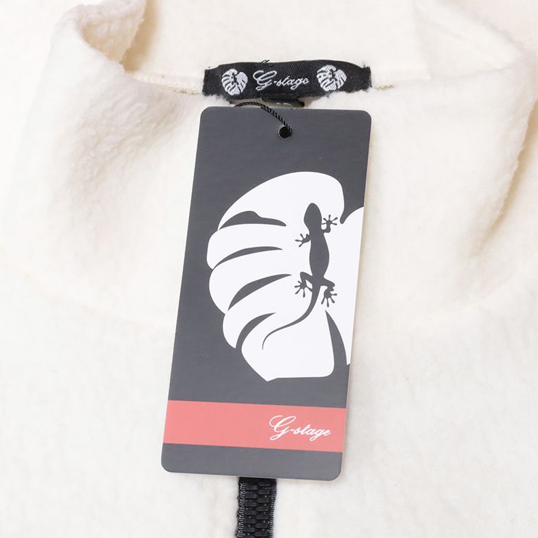 1円/秋冬/g-stage/48サイズ/トラックジャケット ジャージー＆ボア 千鳥格子 ジップポケット ゴルフ Dr.YAMORIコラボ 新品/ベージュ/je105/_画像6