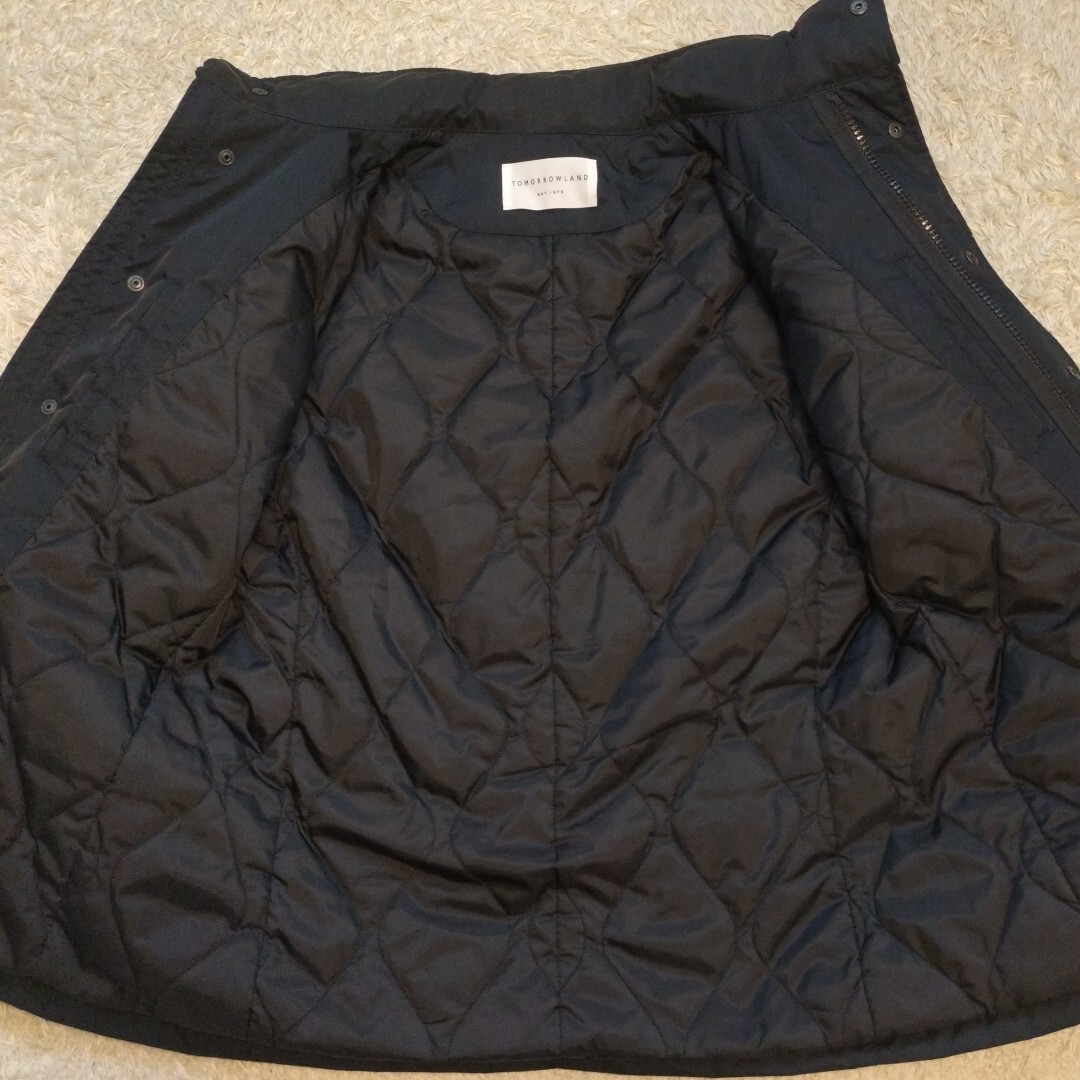 希少L！トゥモローランド【極暖の極み】TOMORROWLAND ダウンジャケット ネイビー アウター 裏地キルティング 美シルエット 中綿 秋冬◎_画像8