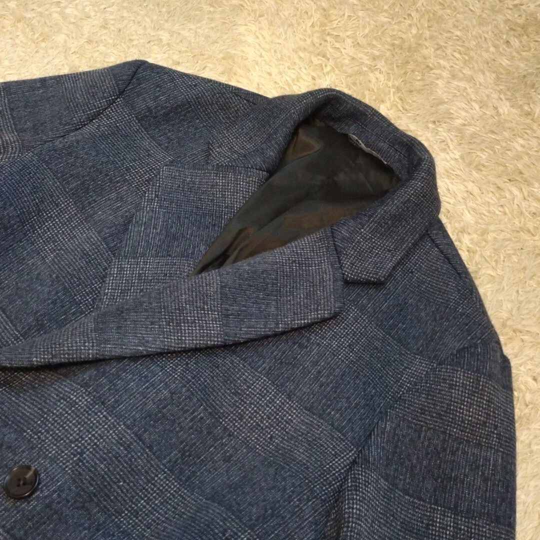 超希少XL！ザラ【大人の色気】ZARA チェスターコート ロングコート ネイビー アンコン 大きいサイズ 美シルエット 総裏地 高級感 42(LL_画像3