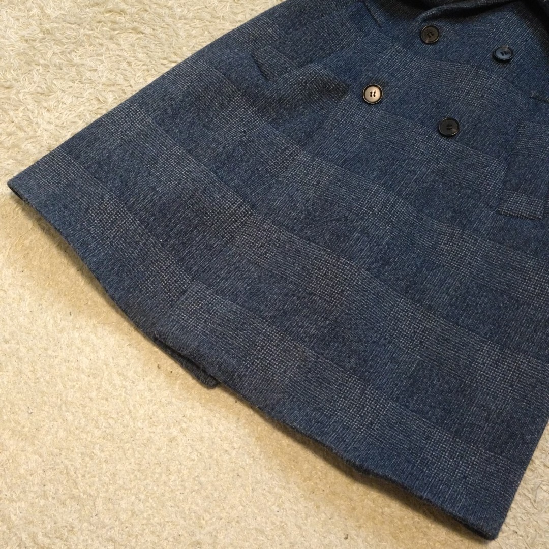 超希少XL！ザラ【大人の色気】ZARA チェスターコート ロングコート ネイビー アンコン 大きいサイズ 美シルエット 総裏地 高級感 42(LL_画像6