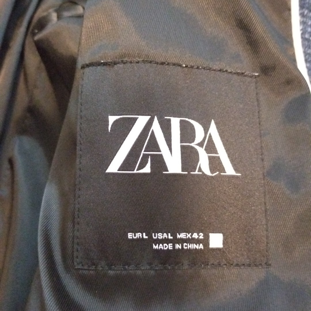 超希少XL！ザラ【大人の色気】ZARA チェスターコート ロングコート ネイビー アンコン 大きいサイズ 美シルエット 総裏地 高級感 42(LL_画像9