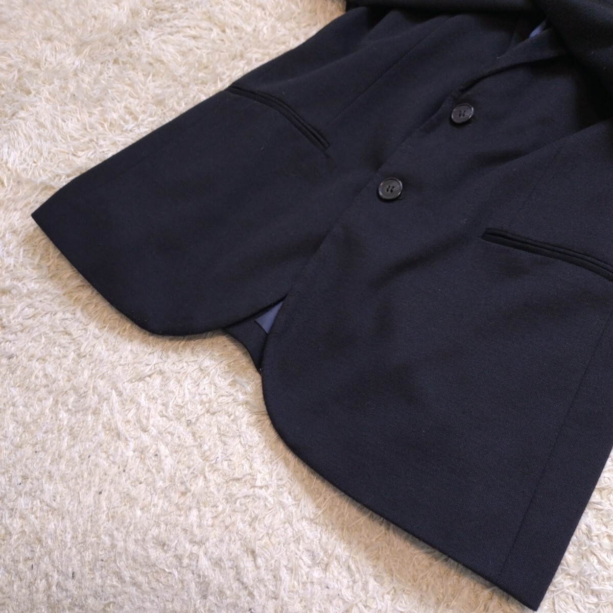 超希少XL！ザラマン【圧倒的高級感】ZARA MAN テーラードジャケット ブラック ストレッチ アンコン 大きいサイズ裏地艶感 2B 総裏地 42(LL_画像6