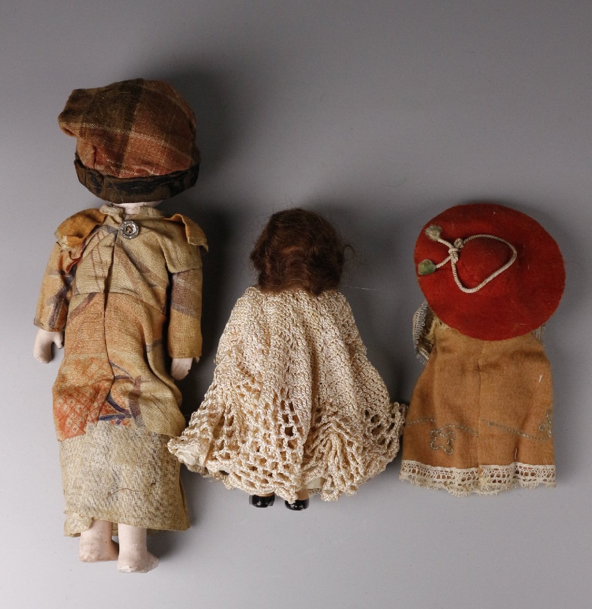 【LIG】時代人形 三体 寶玉斎 市松人形 玉眼 日本人形 旧家蔵出品 ⑥ [P]25.10_画像3