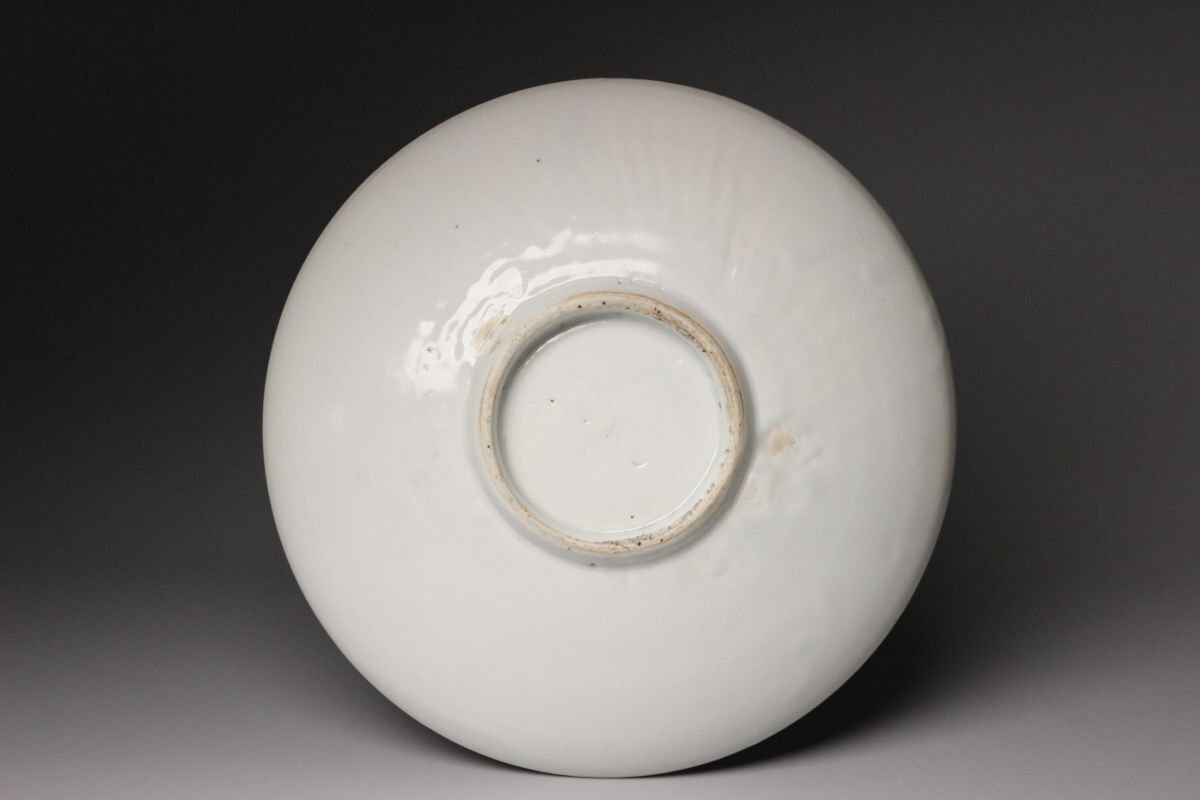 [LIG] Edo период первый период Imari белый фарфор с синим рисунком ландшафт документ тарелка 19.5. с ящиком антиквариат товар старый художественное изделие Imari collector . магазин товар [.RR]25.8