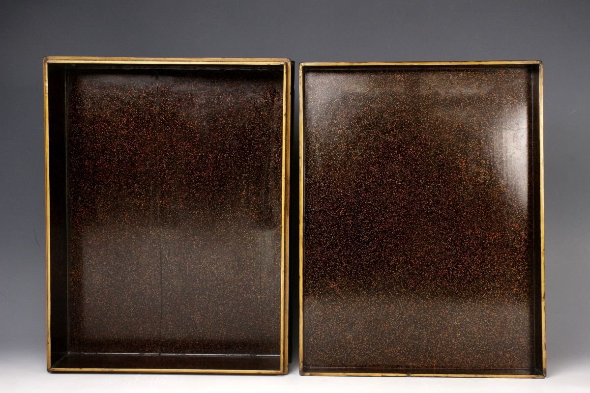 【LIG】時代高蒔絵 盆栽蒔絵文箱 内梨地 螺鈿細工 書道具 古美術品 旧家蔵出品 [.EQ]25.6_画像10