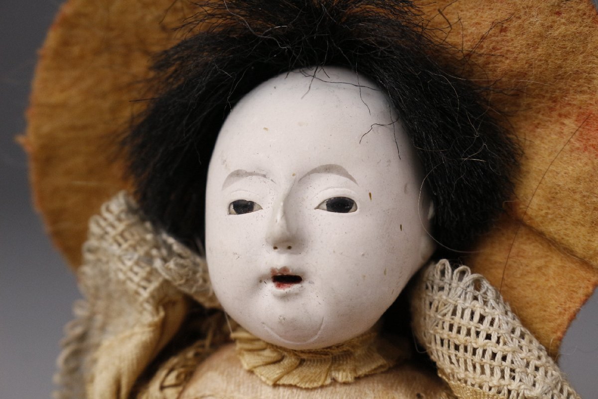 【LIG】時代人形 三体 寶玉斎 市松人形 玉眼 日本人形 旧家蔵出品 ⑥ [P]25.10_画像10