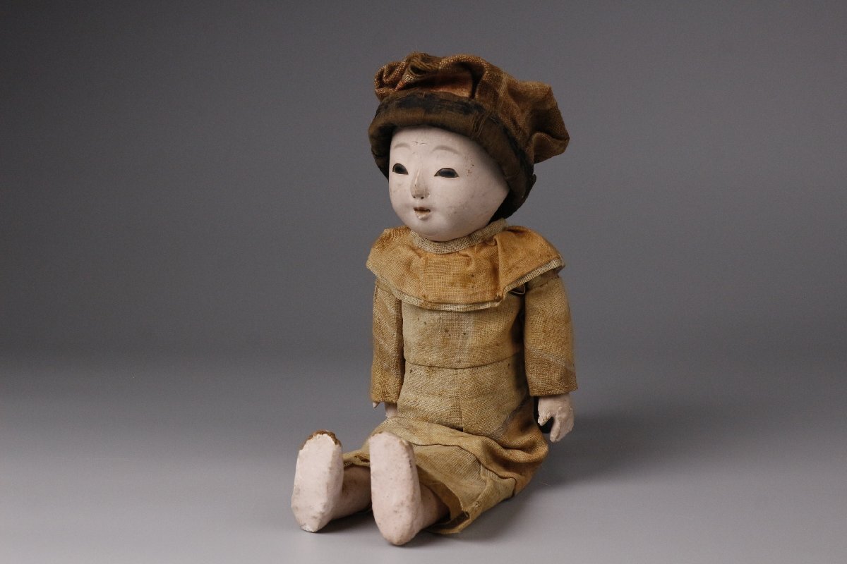 【LIG】時代人形 三体 寶玉斎 市松人形 玉眼 日本人形 旧家蔵出品 ⑥ [P]25.10_画像4