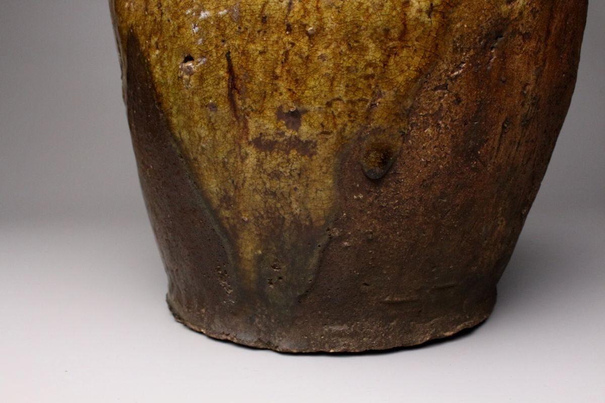 【LIG】古信楽 自然釉 蹲壷 25.5㎝ 日本古陶 古美術品 箱付 数奇者垂涎の的の逸品[.E]25.11_画像9