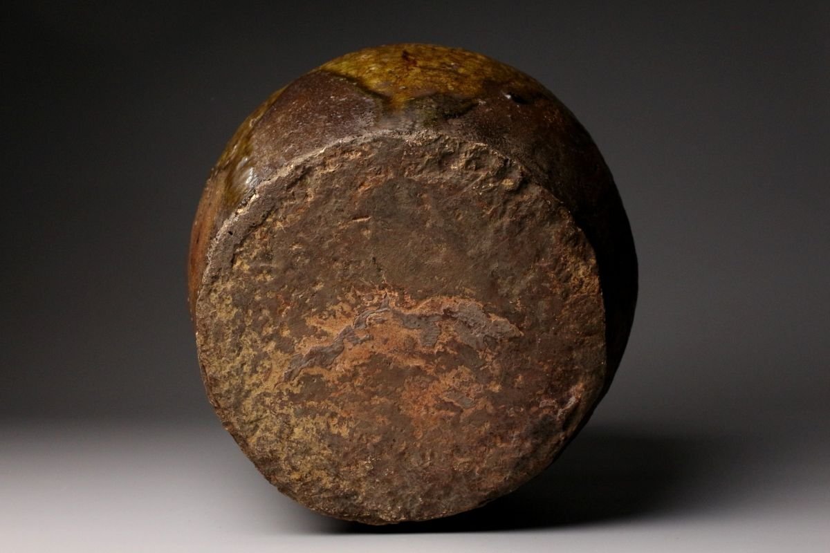 【LIG】古信楽 自然釉 蹲壷 25.5㎝ 日本古陶 古美術品 箱付 数奇者垂涎の的の逸品[.E]25.11_画像10