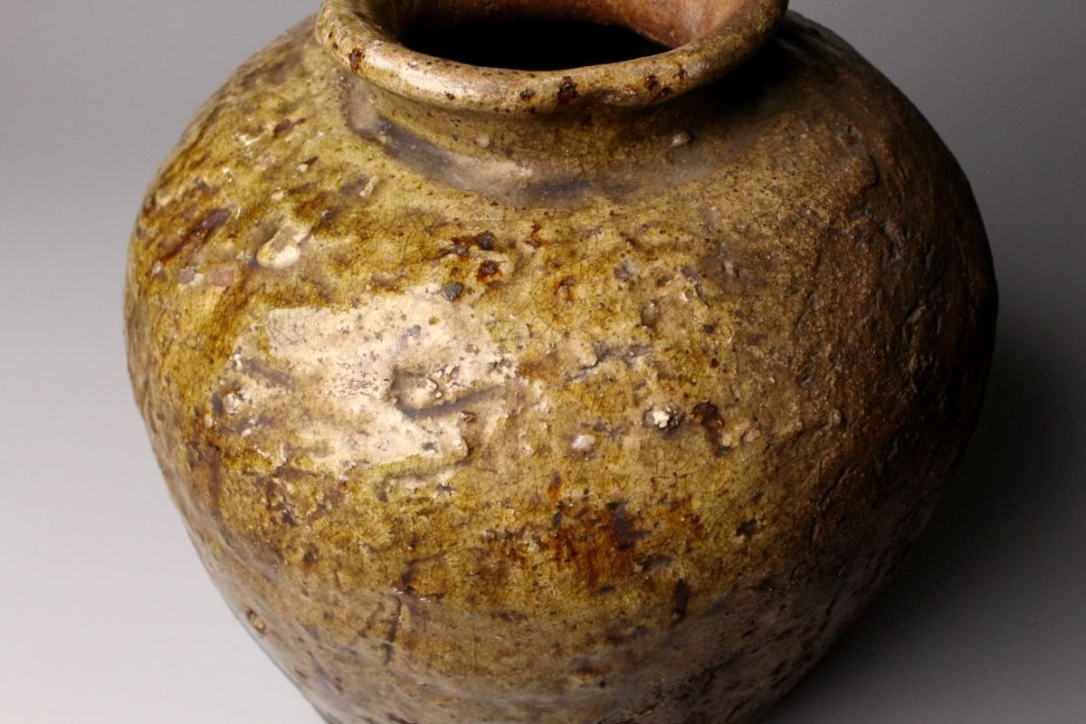 【LIG】古信楽 自然釉 蹲壷 25.5㎝ 日本古陶 古美術品 箱付 数奇者垂涎の的の逸品[.E]25.11_画像7