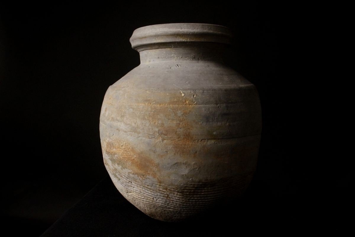 【LIG】八世紀 奈良時代 須恵器 叩き文壷 24㎝ 土器 瓦窯焼 時代古玩 [.QQ]25.6_画像5