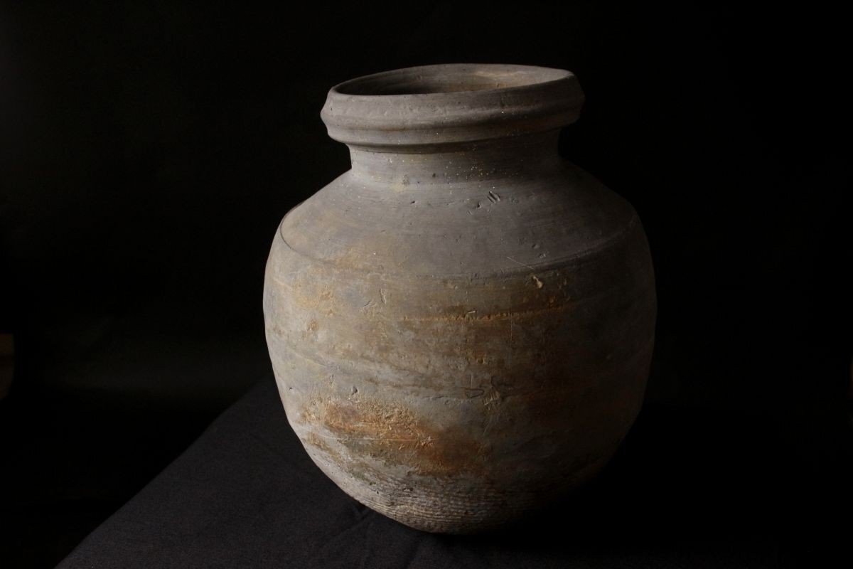 【LIG】八世紀 奈良時代 須恵器 叩き文壷 24㎝ 土器 瓦窯焼 時代古玩 [.QQ]25.6_画像3