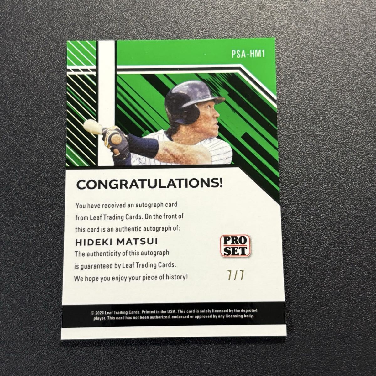 7 листов ограничение сосна . превосходящий .2024 Leaf Vivid PURPLE SHIMMER автограф автограф карта Hideki Matsui Auto MLB карта 