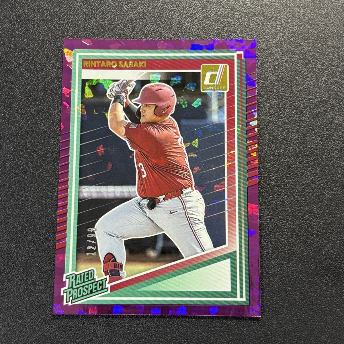 99 листов ограничение Sasaki . Taro 2024 Donruss PURPLE ICE parallel Rintaro Sasaki MLB карта 