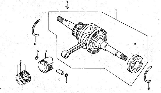 AF56 純正 クランクシャフト ASSY AF57 スマートディオ AF55E AF63 Z4 ZOOMER ズーマー AF58 バイト AF59 BITE クランク ベアリング　/ get_画像10