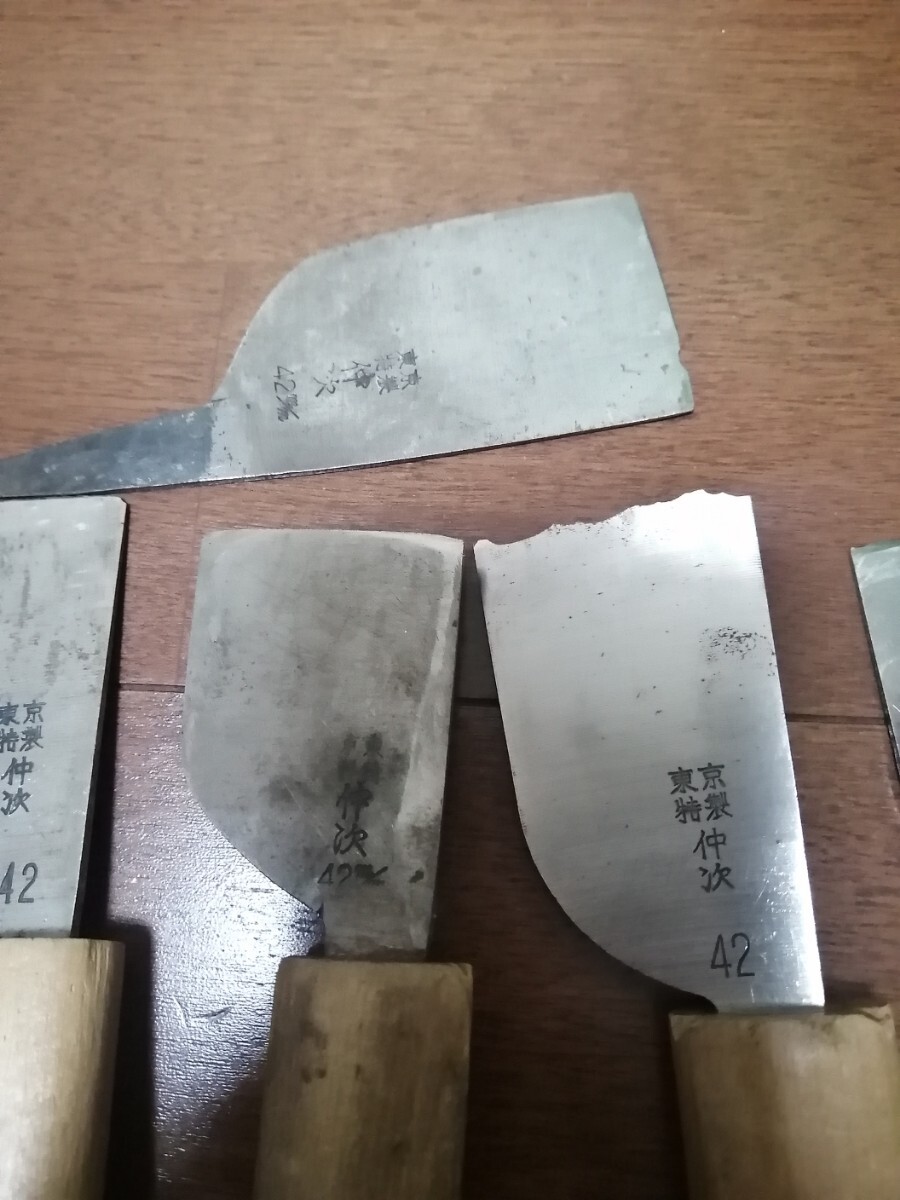 送料無料中古東京 特製 仲次 革包丁 皮包丁 _画像3