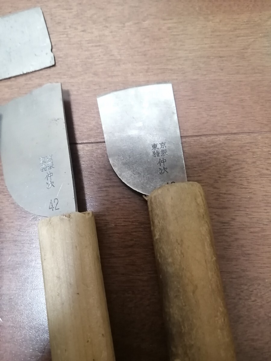 送料無料中古東京 特製 仲次 革包丁 皮包丁 _画像4