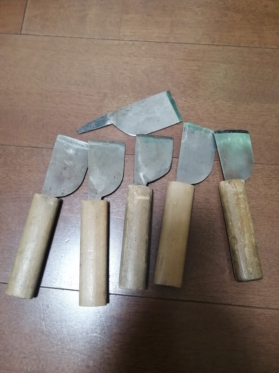 送料無料中古東京 特製 仲次 革包丁 皮包丁 _画像5