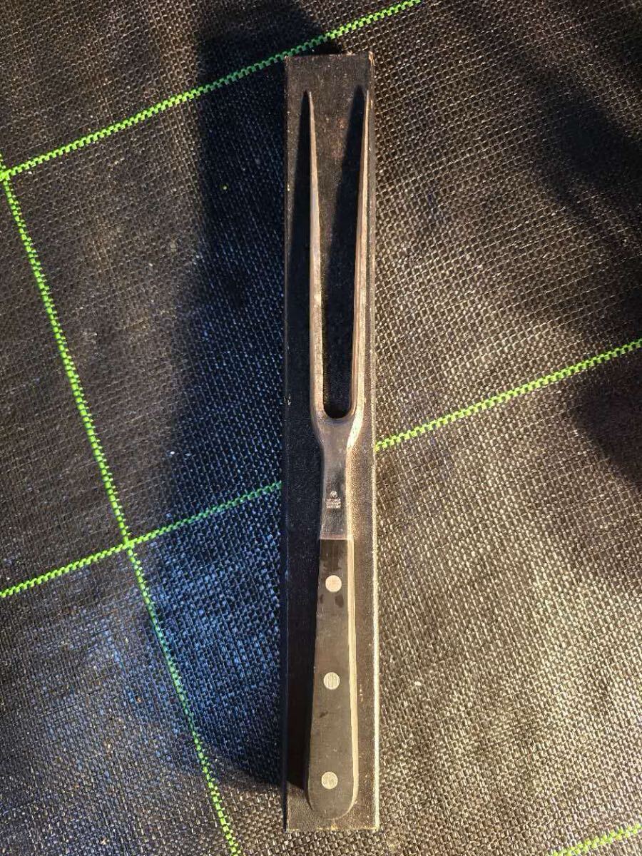 ヴォストフ WUSTHOF カービングフォーク ドイツ ゾーリンゲン ステンレス ドライザック 全長約315mm 中古現状_画像2