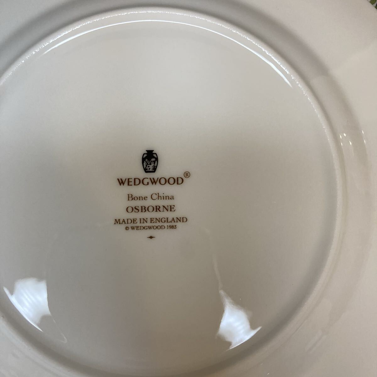 WEDGWOOD ウェッジウッド オズボーン 黒壺 手付きスクエア大皿&ケーキプレート5枚 イングランド製 USED ビンテージ品 中古品_画像9