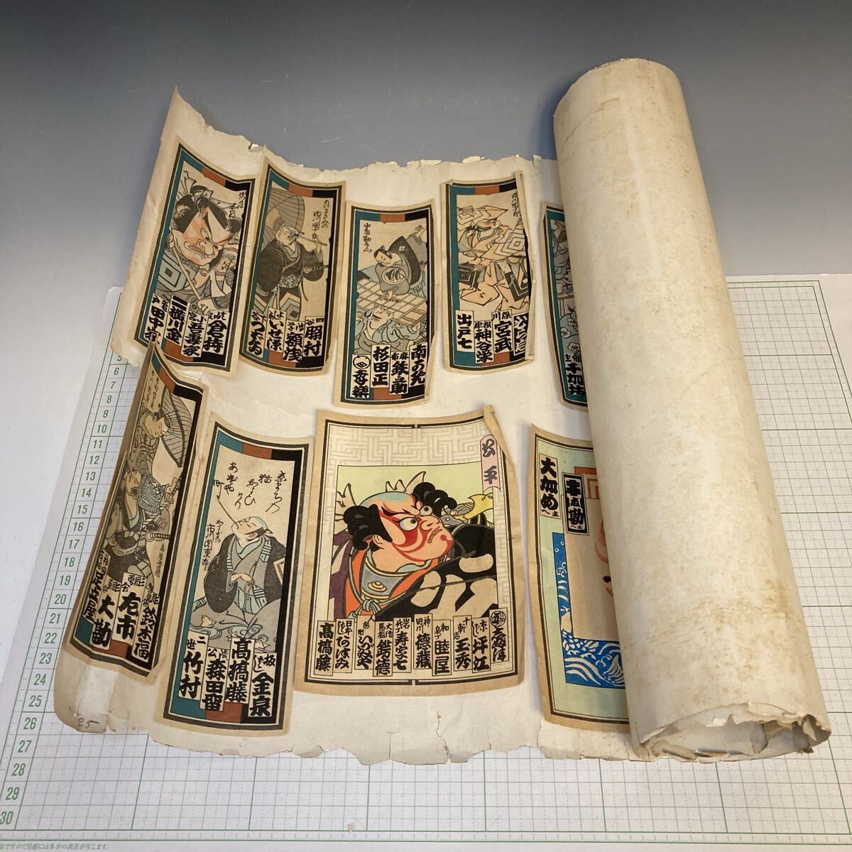 ②千社札「歌舞伎」木版画、貼札、色札、浮世絵　※傷みあり_画像5