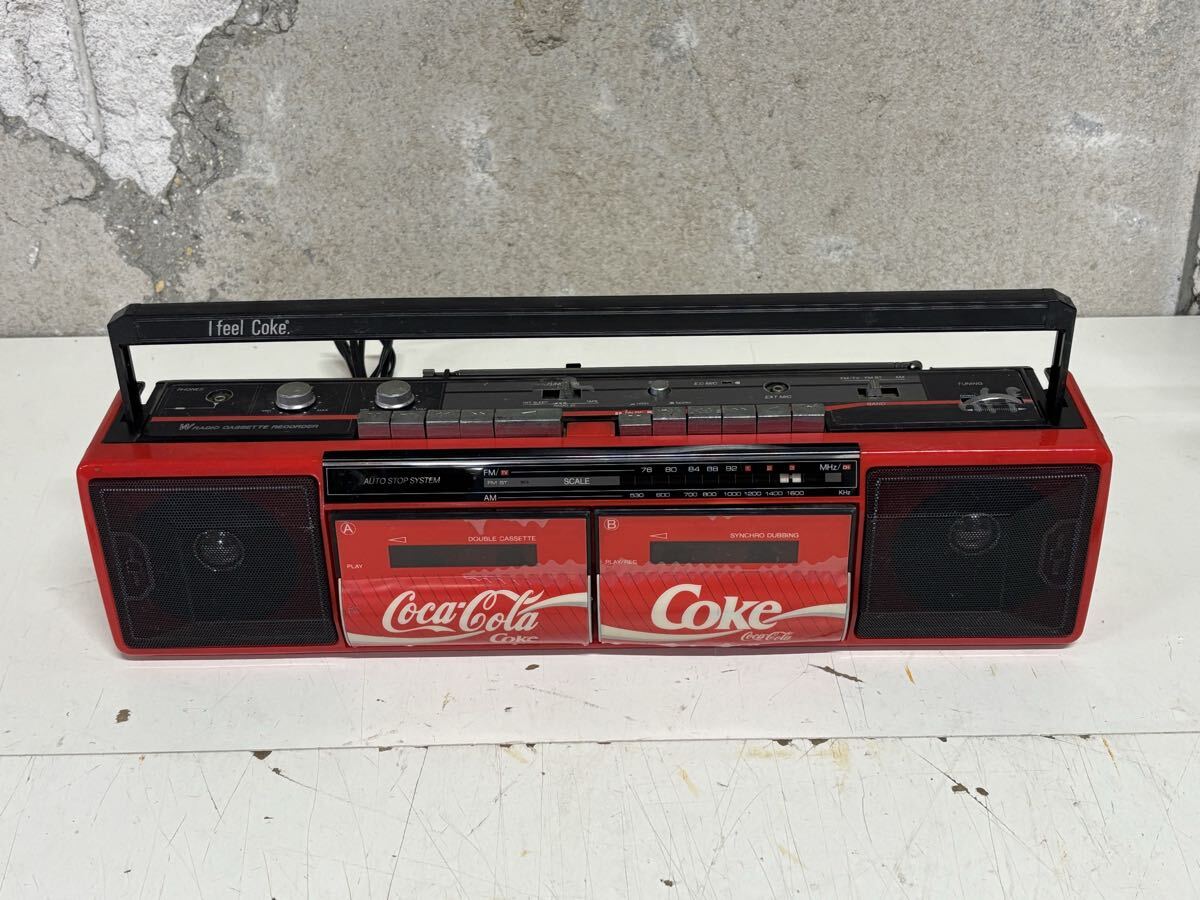 ラジカセ コカ・コーラ レトロ ラジカセ TRC-938 Wラジカセ 非売品 通電確認済み 送料無料_画像1