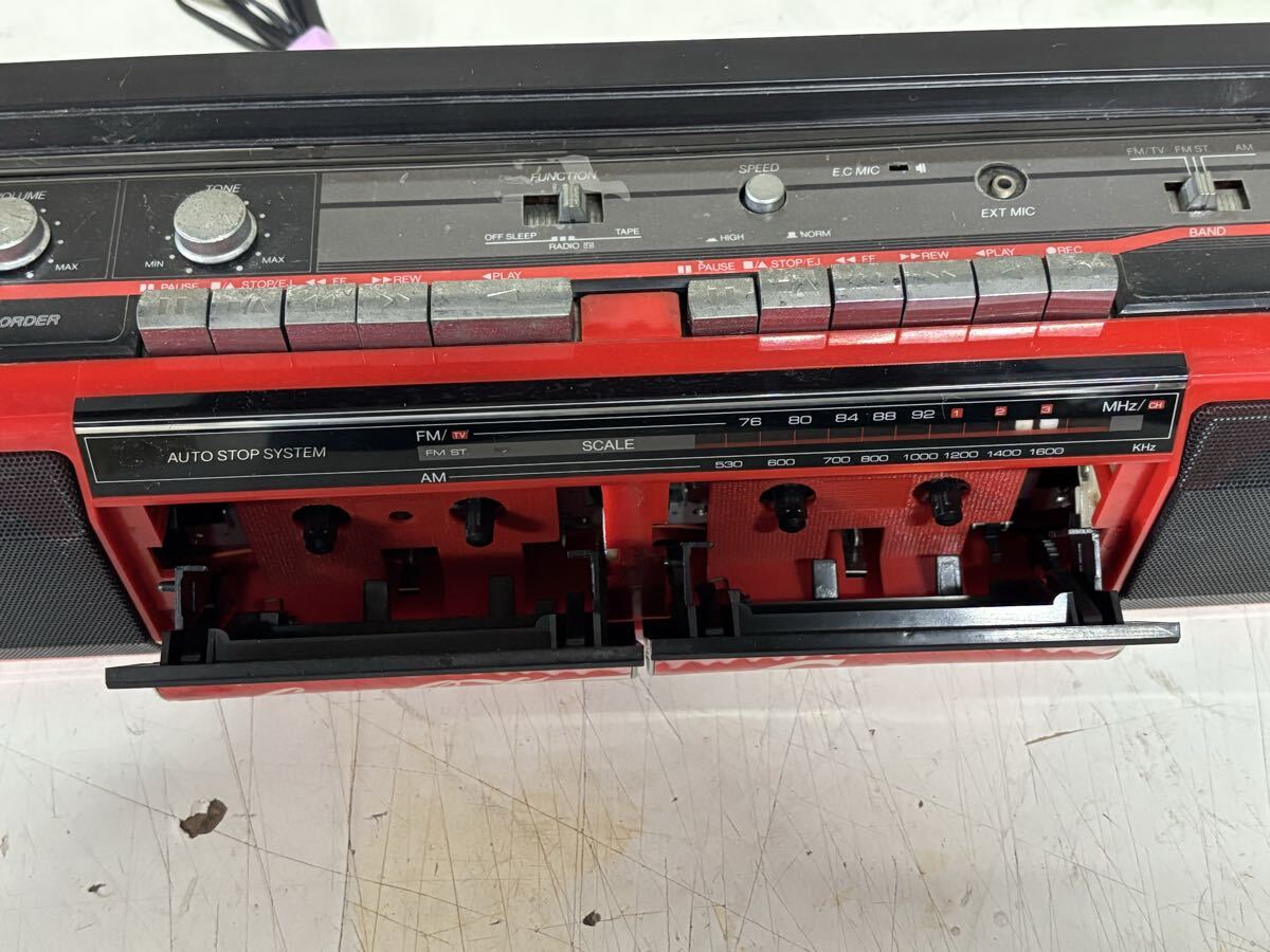 ラジカセ コカ・コーラ レトロ ラジカセ TRC-938 Wラジカセ 非売品 通電確認済み 送料無料_画像6