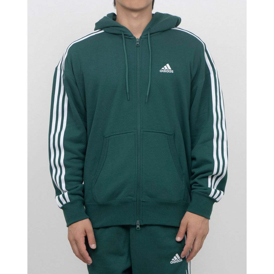 ★アディダス ADIDAS 新品 メンズ 高品質 コットン使用 スウェット パーカー ブルゾン ジャケット XLサイズ [JH1040-XL] 二 参★QWER QQ_画像2