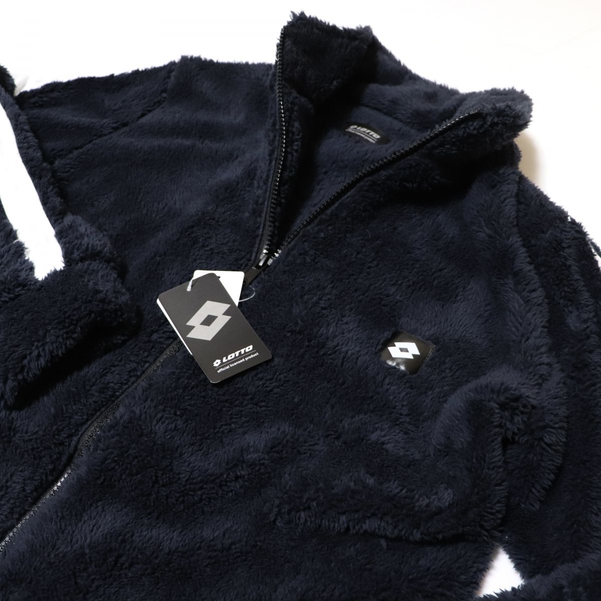 ★LOTTO ロット 新品 メンズ 裏起毛 ボア ジャケット ロングパンツ 上下セット スーツ SET 紺 XLサイズ[SET28466DA-67-LL] 一 五 参★QWER_画像3