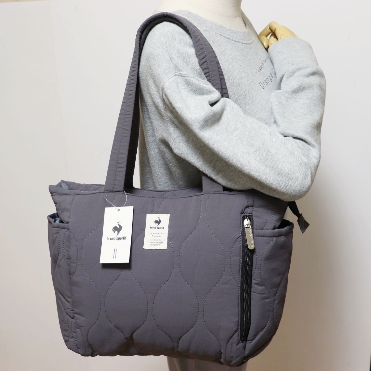 * Le Coq le coq sportif новый товар удобный простой casual стеганый большая сумка BAG сумка сумка . пепел [36744-030] один шесть *QWER*