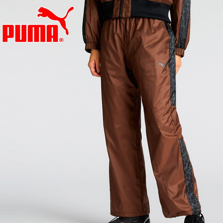 ★プーマ PUMA 新品 レディース 裏起毛 保温 防寒 柄 ウインドブレーカー ロングパンツ Mサイズ [526100-65-M] 四 壱★QWER★_画像1