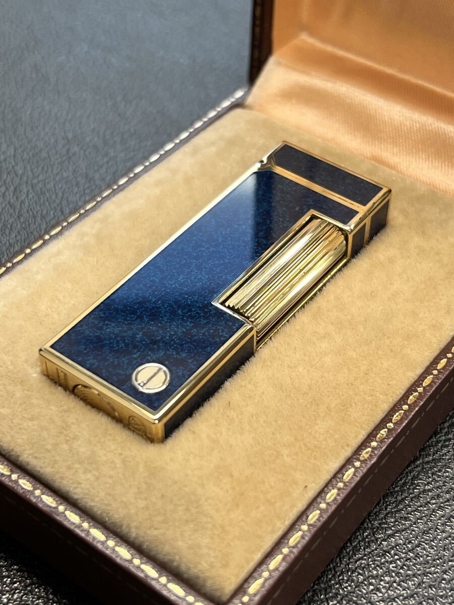 Dunhill ダンヒル ガスライター　ラピスラッカー ゴールド　箱付き_画像2