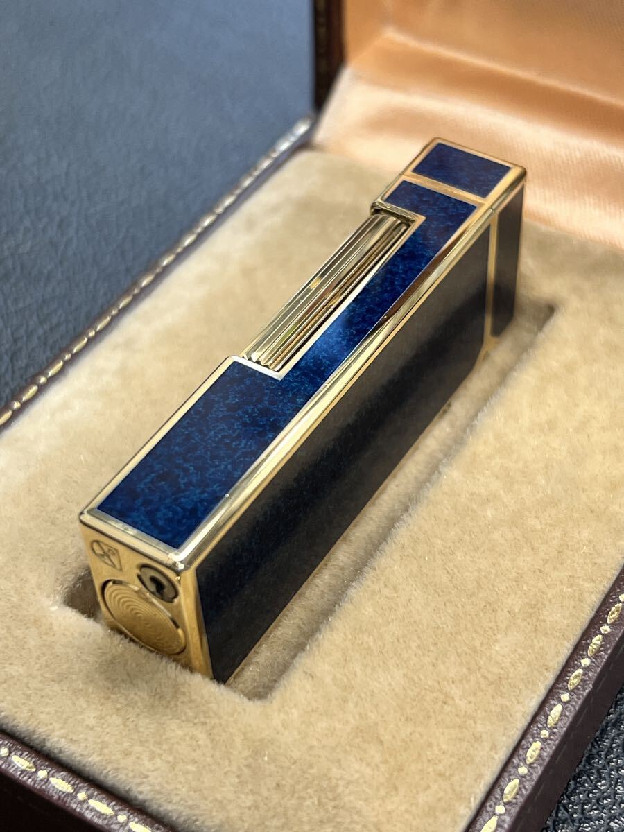 Dunhill ダンヒル ガスライター　ラピスラッカー ゴールド　箱付き_画像4