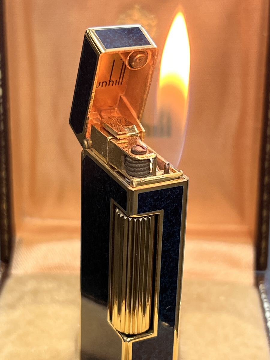 Dunhill ダンヒル ガスライター　ラピスラッカー ゴールド　箱付き_画像8