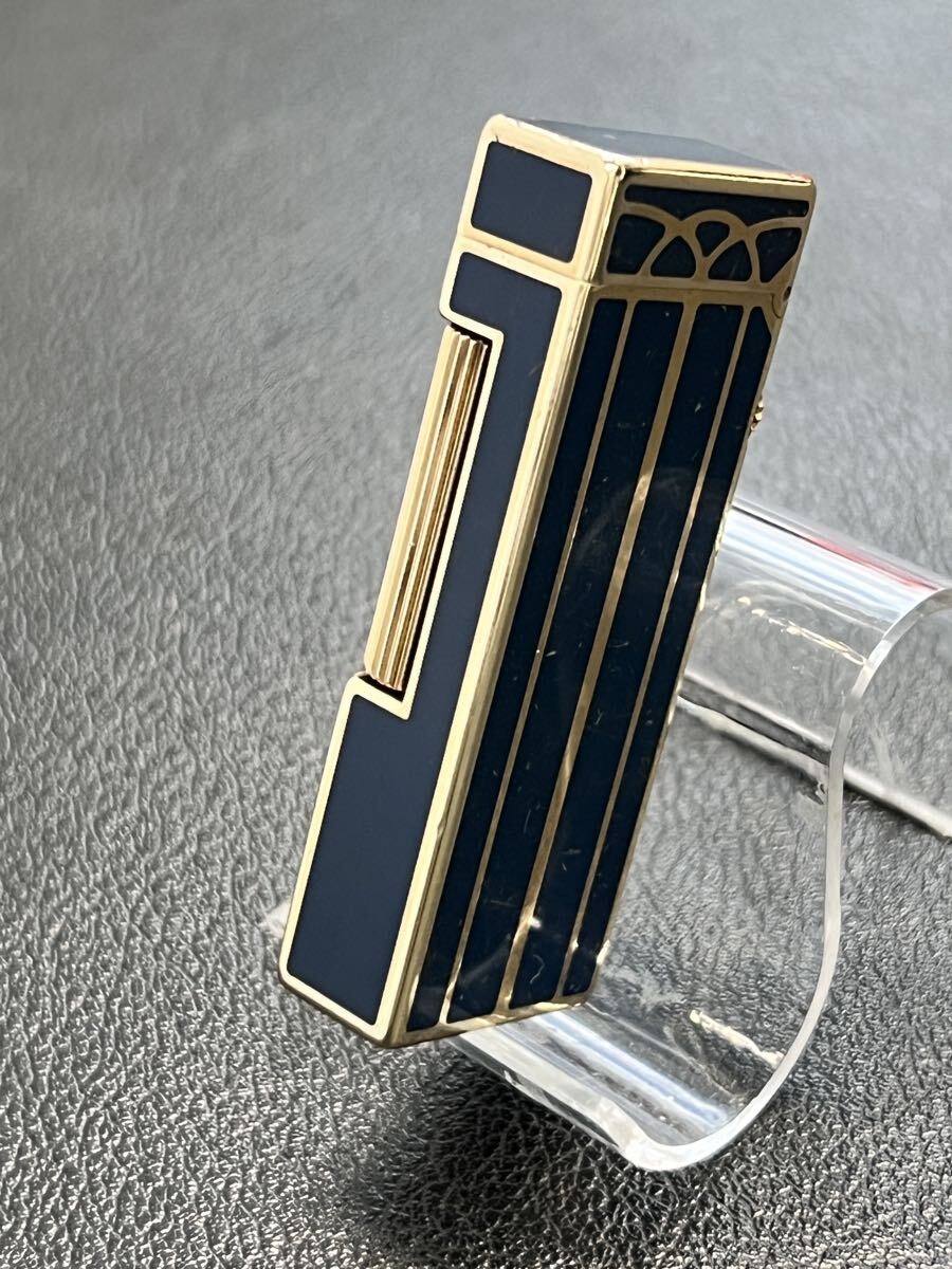 Dunhill ダンヒル ガスライター ネイビーラッカー ゴールド_画像3