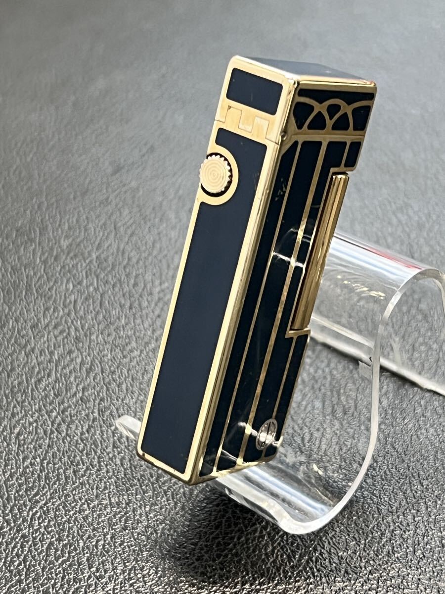 Dunhill ダンヒル ガスライター ネイビーラッカー ゴールド_画像4