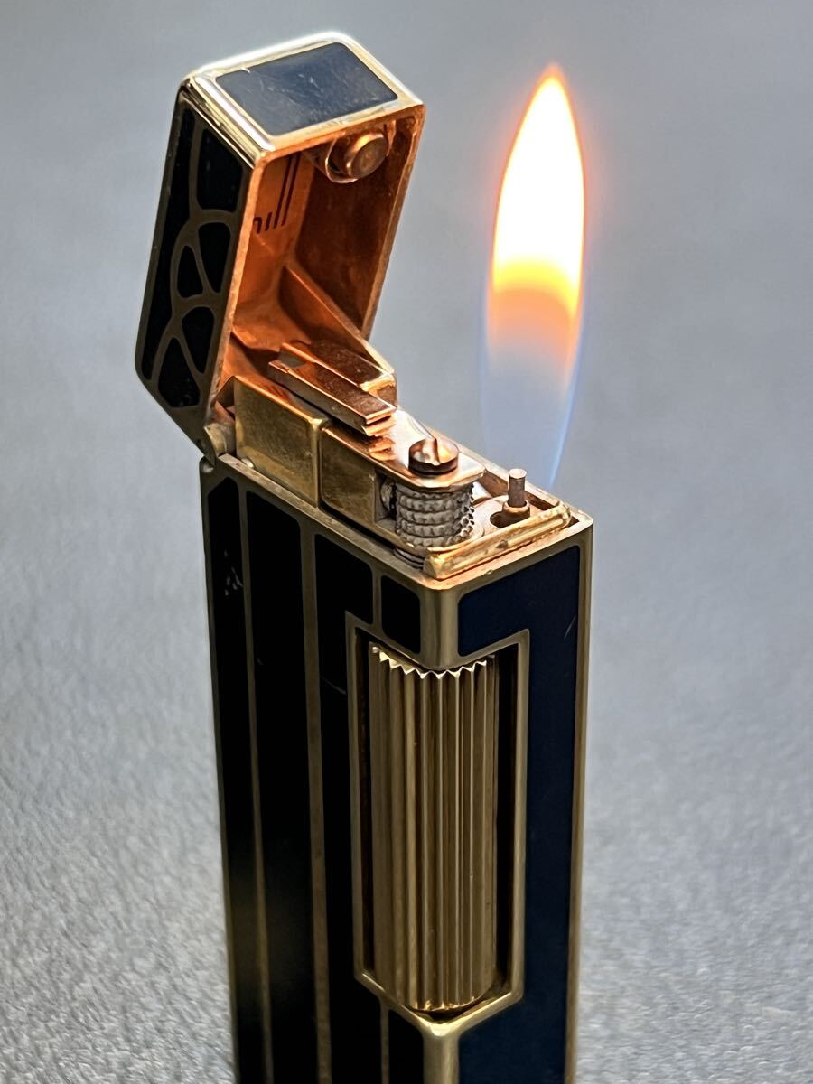 Dunhill ダンヒル ガスライター ネイビーラッカー ゴールド_画像7