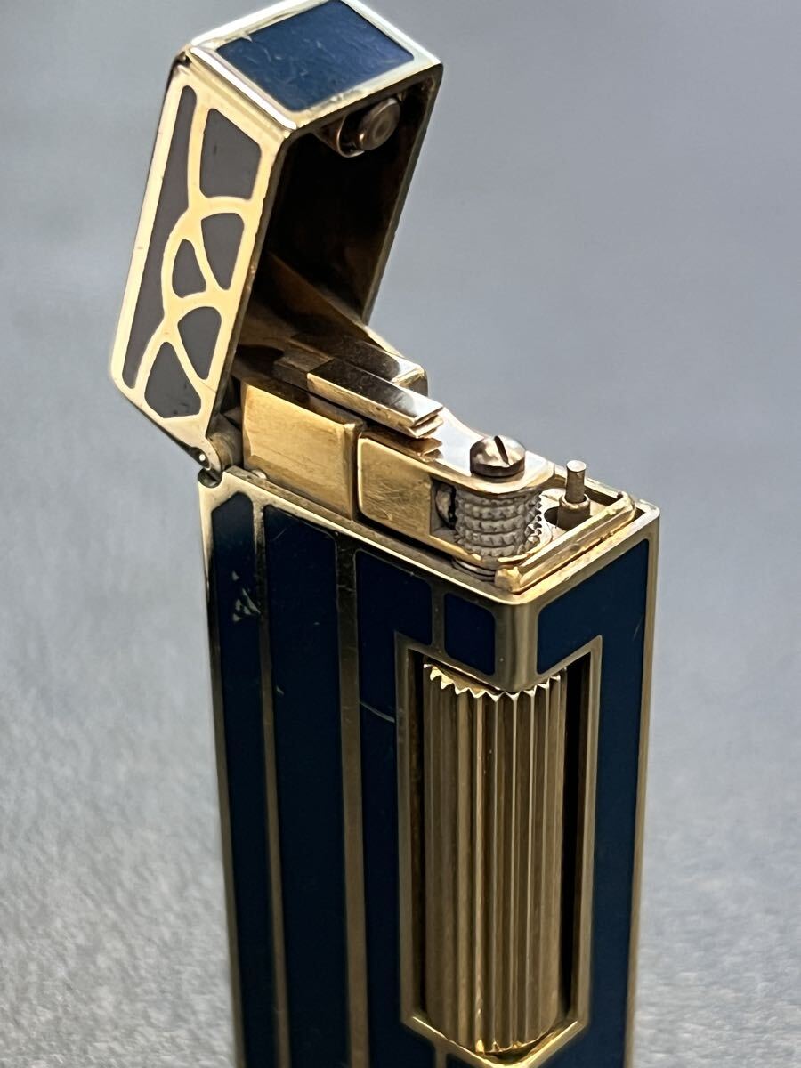 Dunhill ダンヒル ガスライター ネイビーラッカー ゴールド_画像8