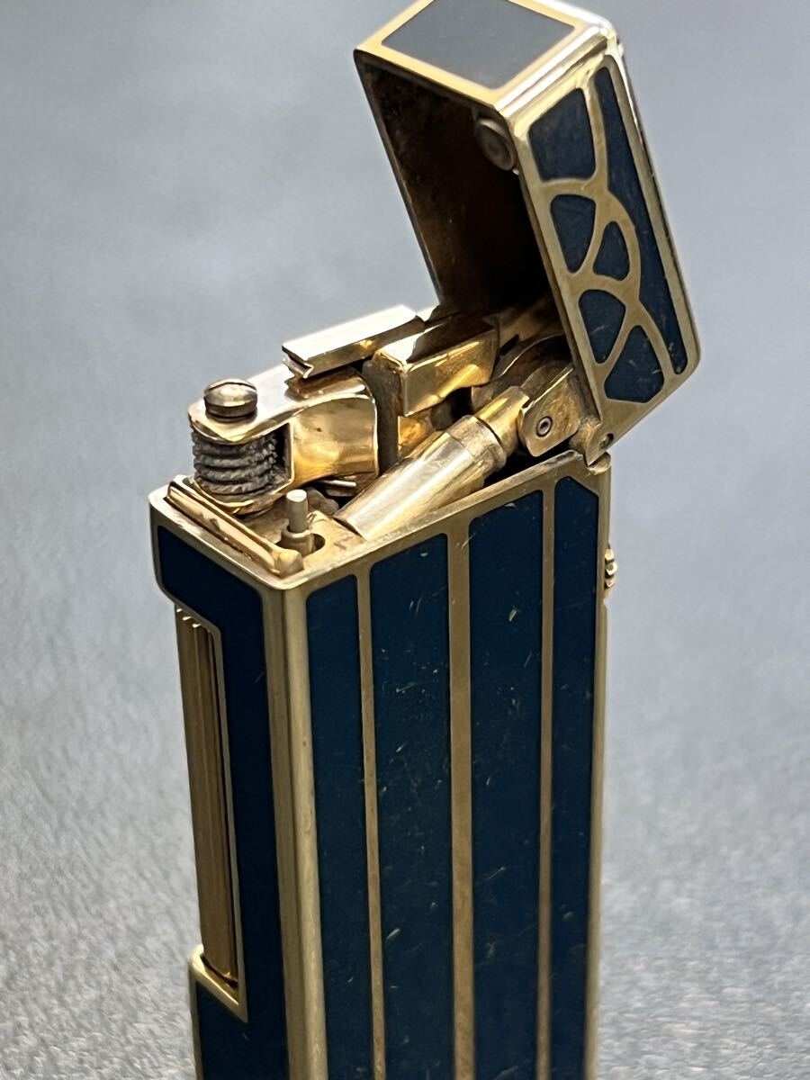 Dunhill ダンヒル ガスライター ネイビーラッカー ゴールド_画像10