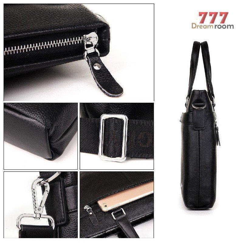  высокое качество телячья кожа использование ~ использован минут только тест ...~ взрослый simple портфель [ черный ] мужской кожа ходить на работу подарок портфель K-178